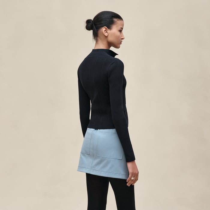 Bleu Noir Zipped Cardigan
