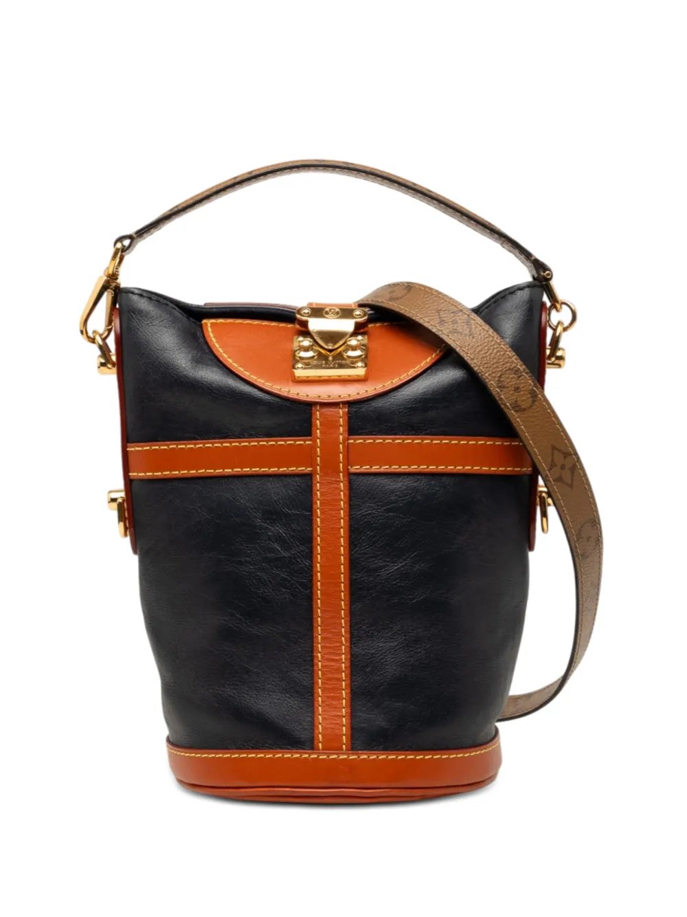 2019 Calfskin and Monogram Reverse Duffle Bag bucket bag