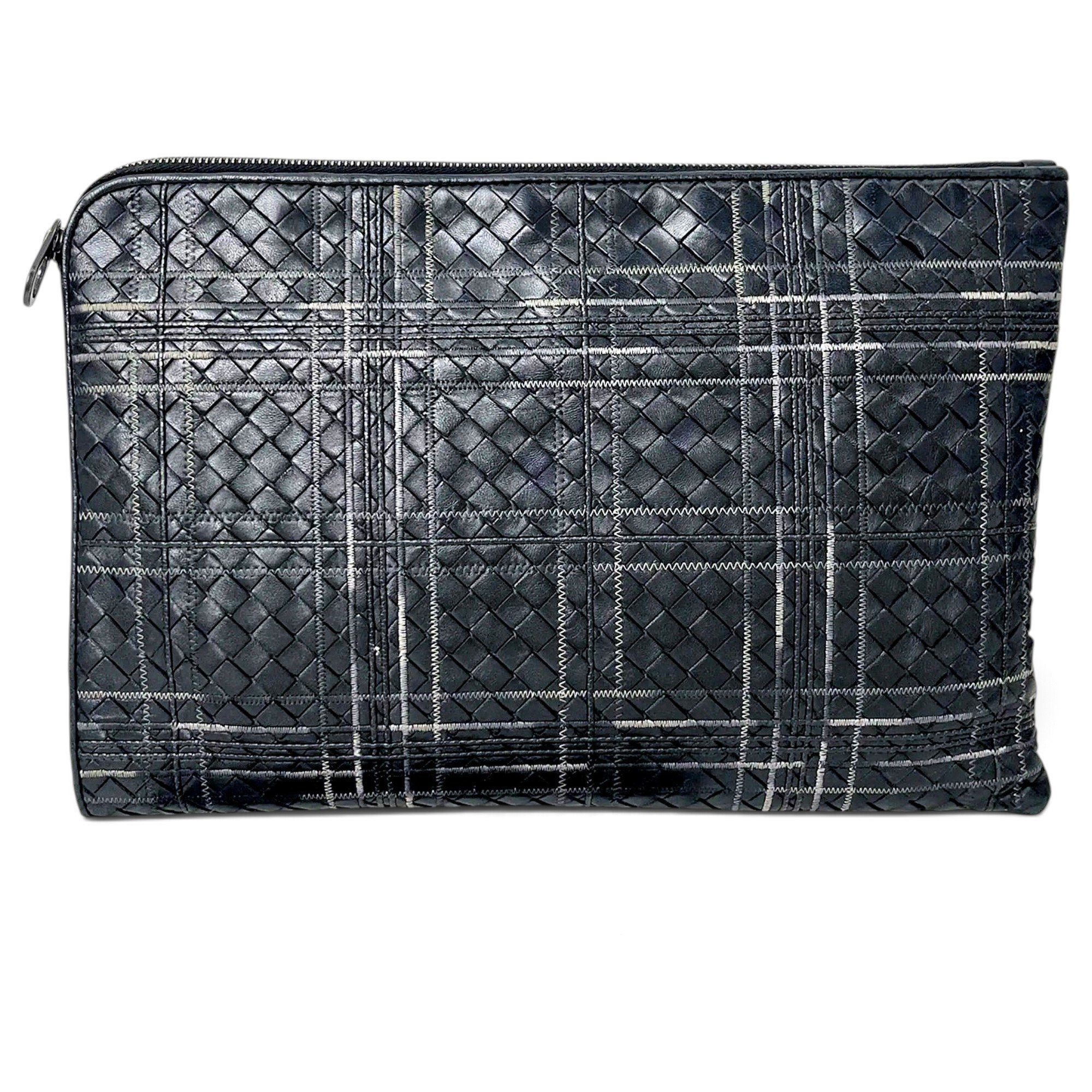 Leather clutch bag