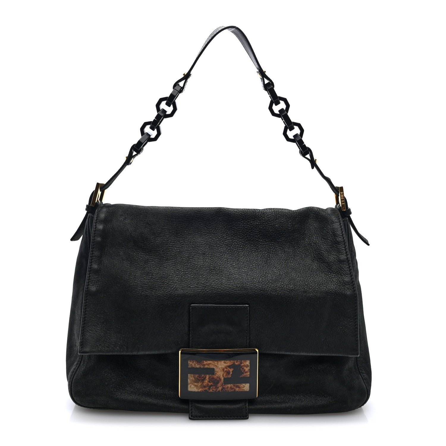 Fendi Fendi Vitello Savana Big Forever Mama Baguette Dark Brown
