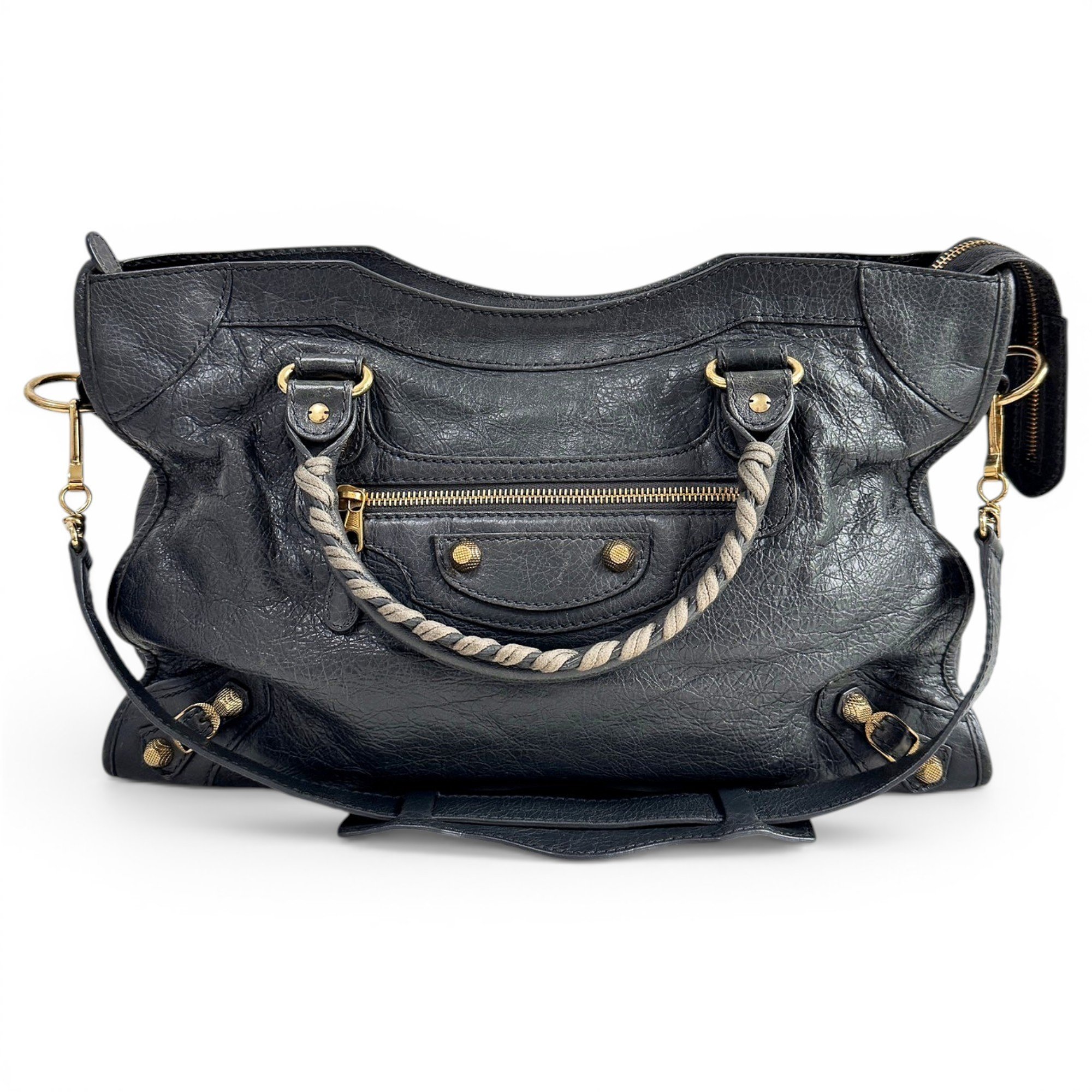 City leather handbag