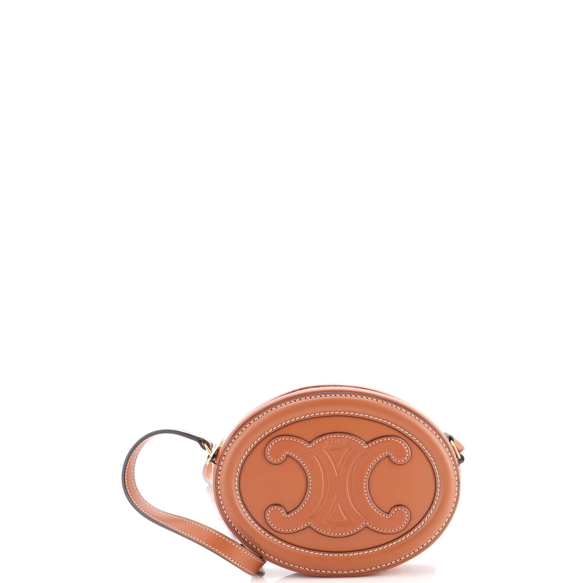 Triomphe Oval Crossbody Bag Leather Mini