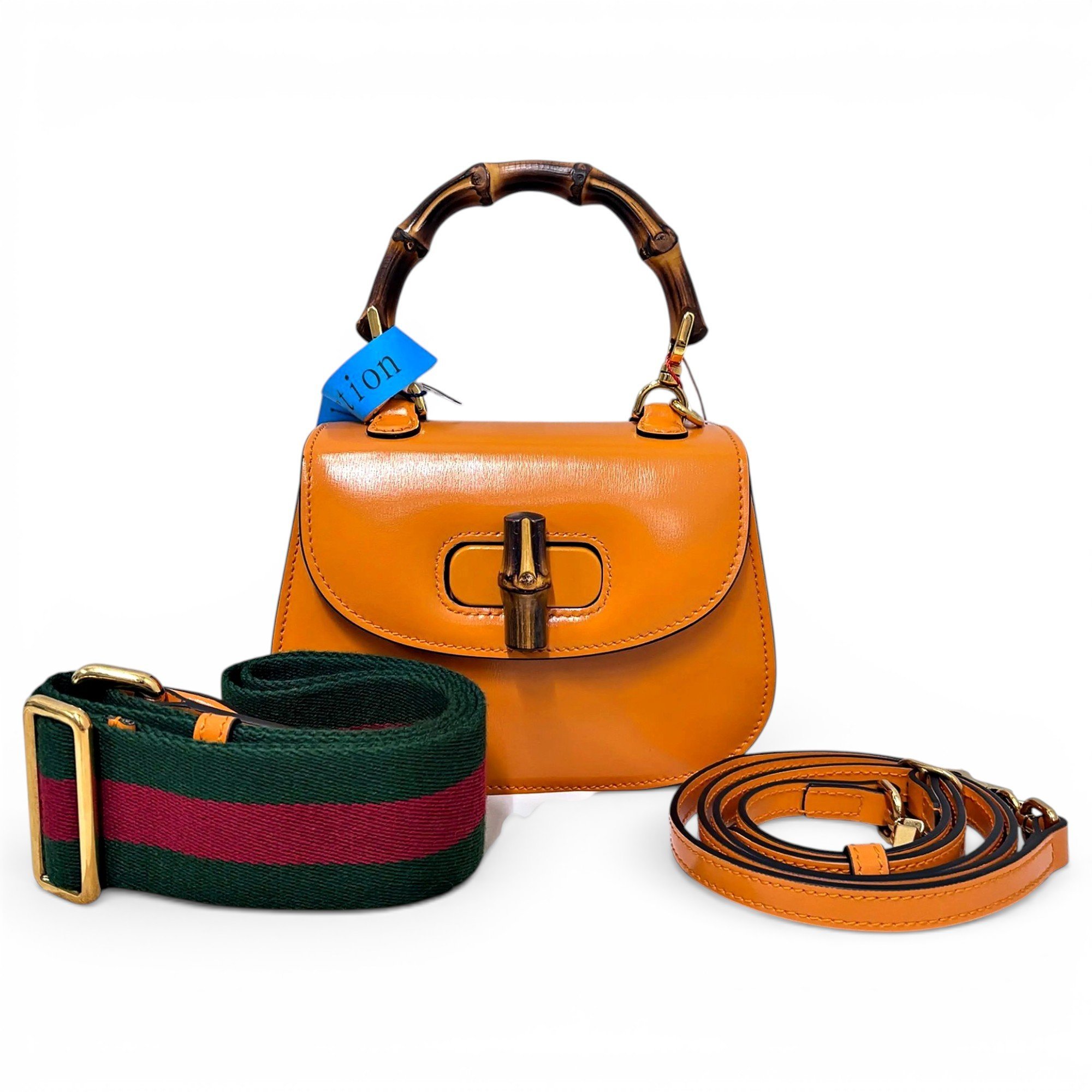 Convertible Bamboo Top Handle leather crossbody bag
