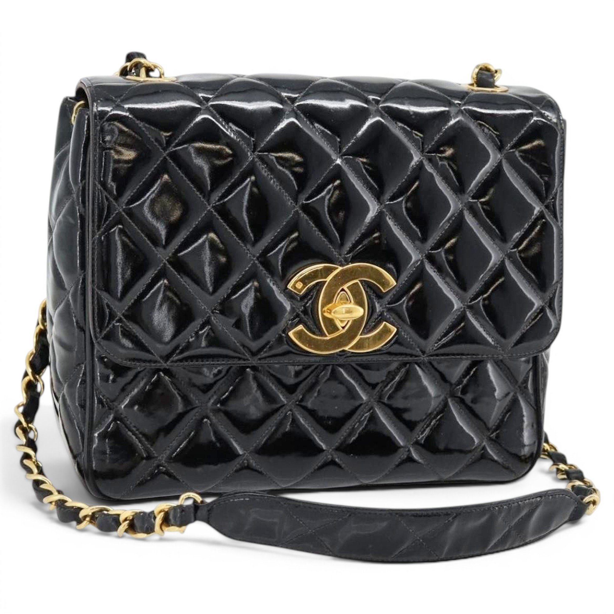 Patent leather handbag