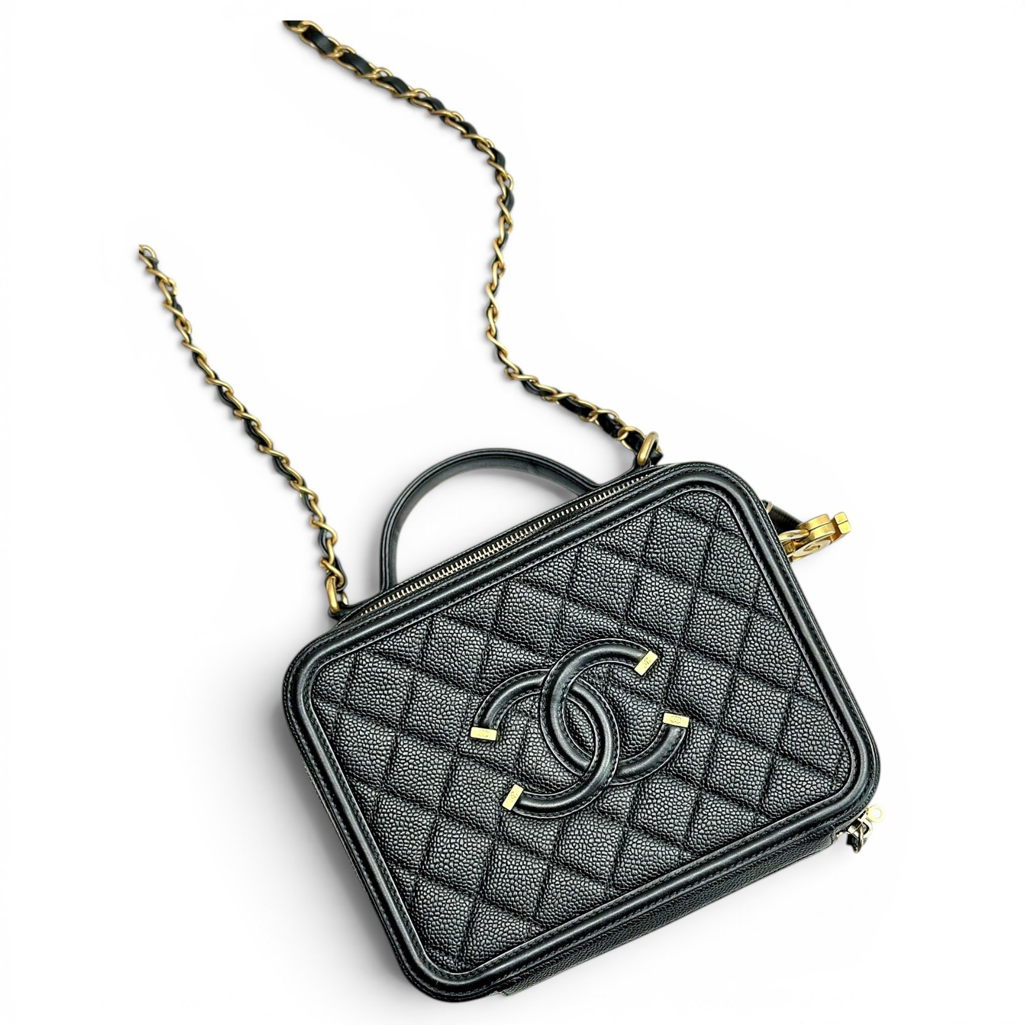 Vanity leather handbag