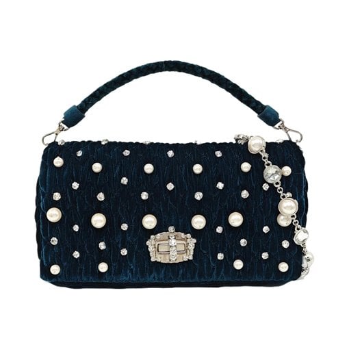 Miu Crystal cloth handbag