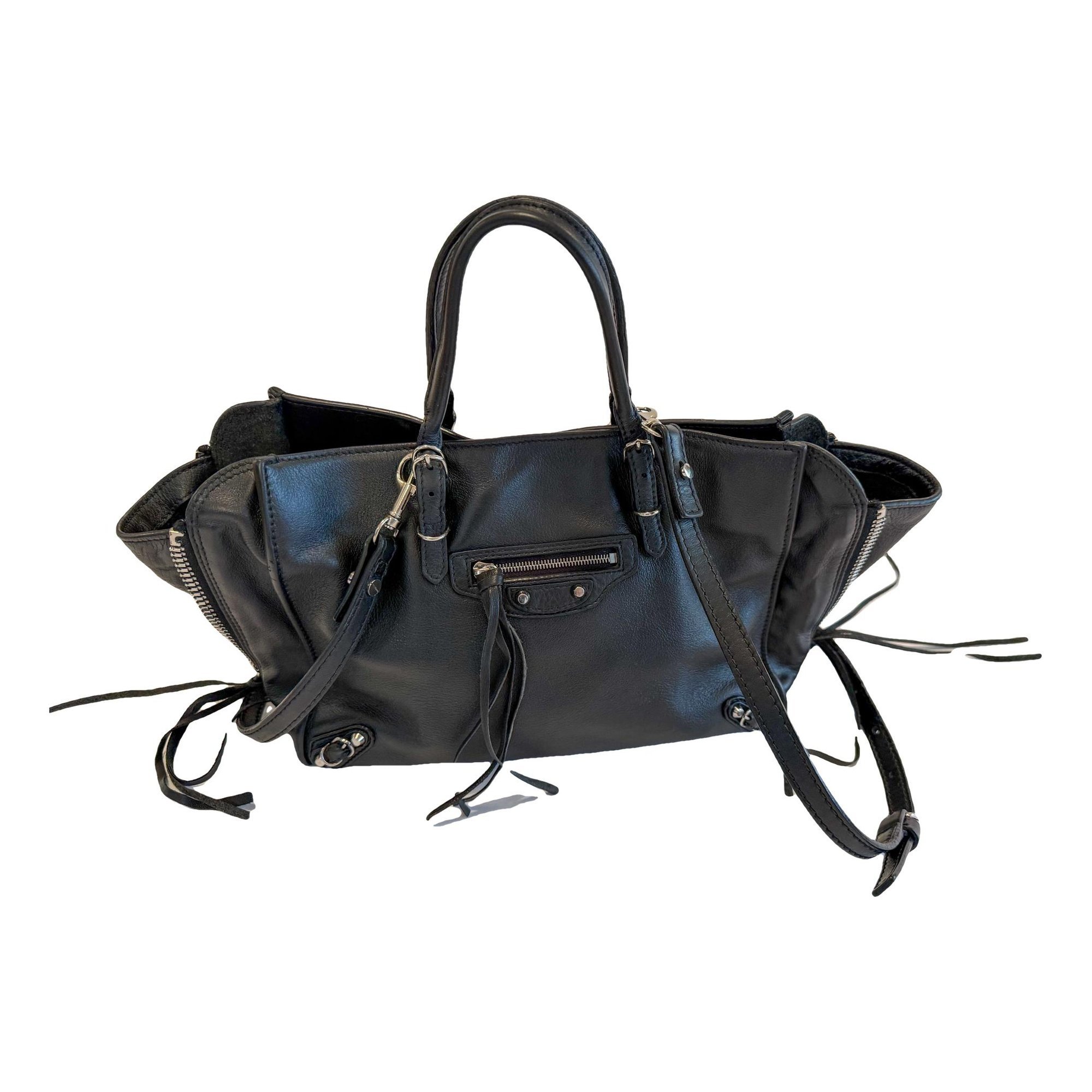 Papier leather handbag