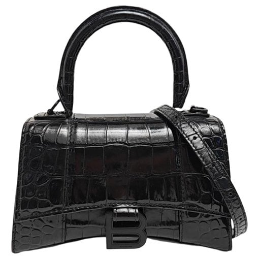 Hourglass leather handbag