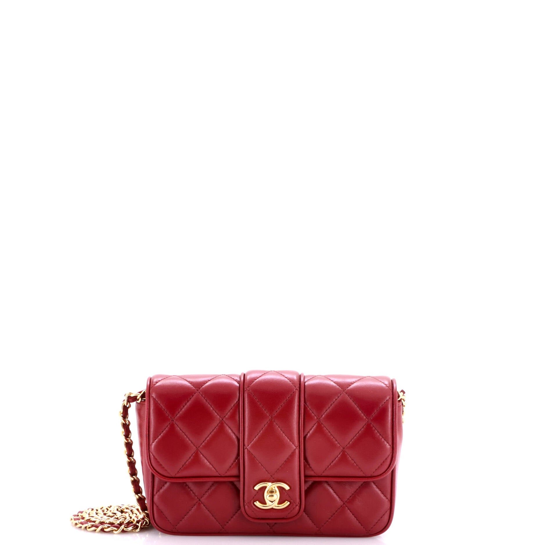 CC Tab Flap Shoulder Bag Quilted Lambskin Mini