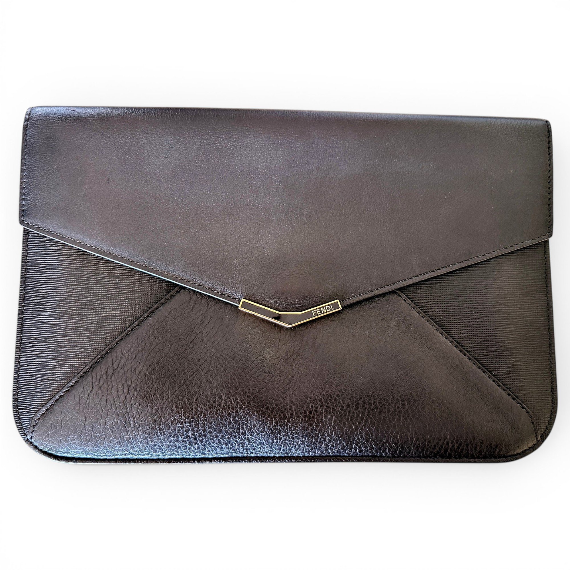 Leather clutch bag