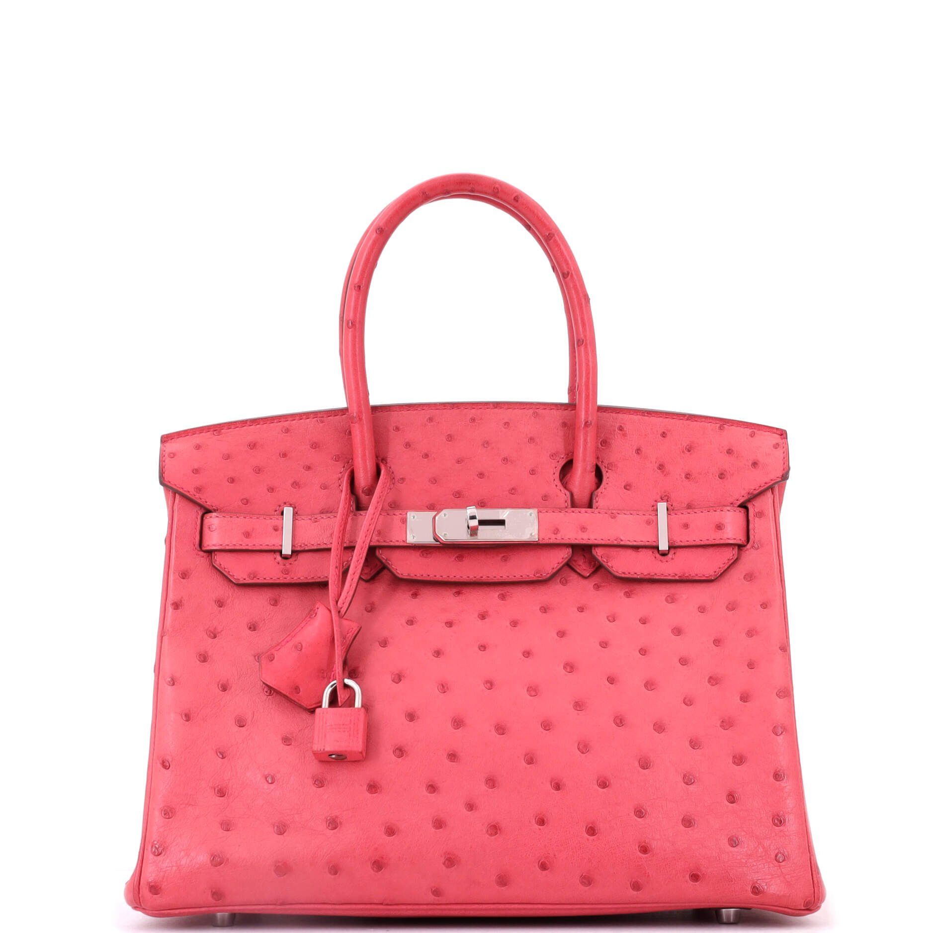 Birkin Handbag Bougainvillier Ostrich with Palladium Hardware 30