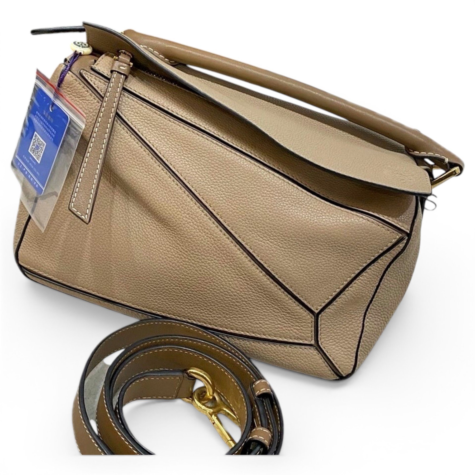 Puzzle leather handbag