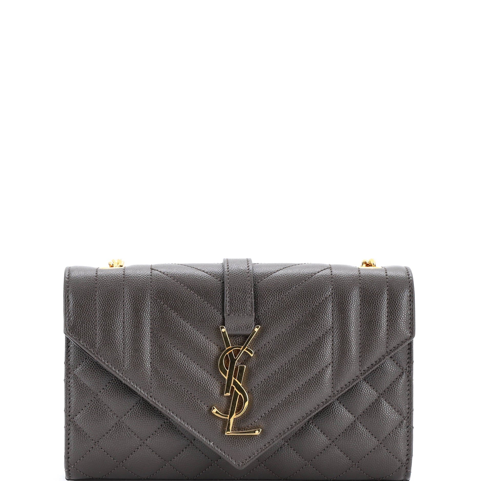 Saint Laurent Classic Monogram Envelope Satchel Mixed Matelasse Leather Small