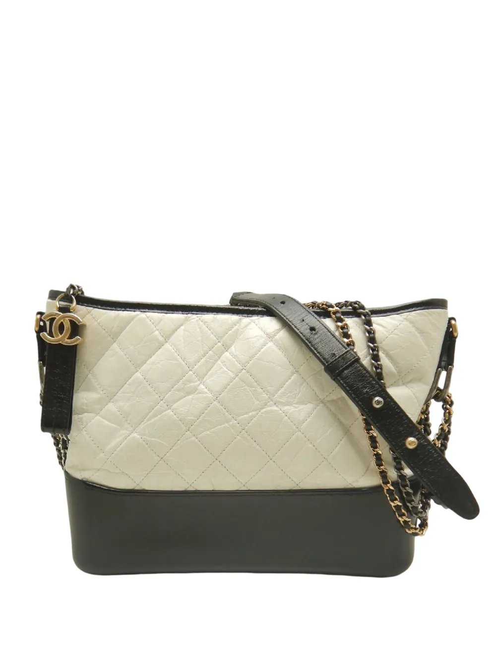 2018-2019 Medium Bicolor Quilted Aged Calfskin Gabrielle Hobo crossbody bag
