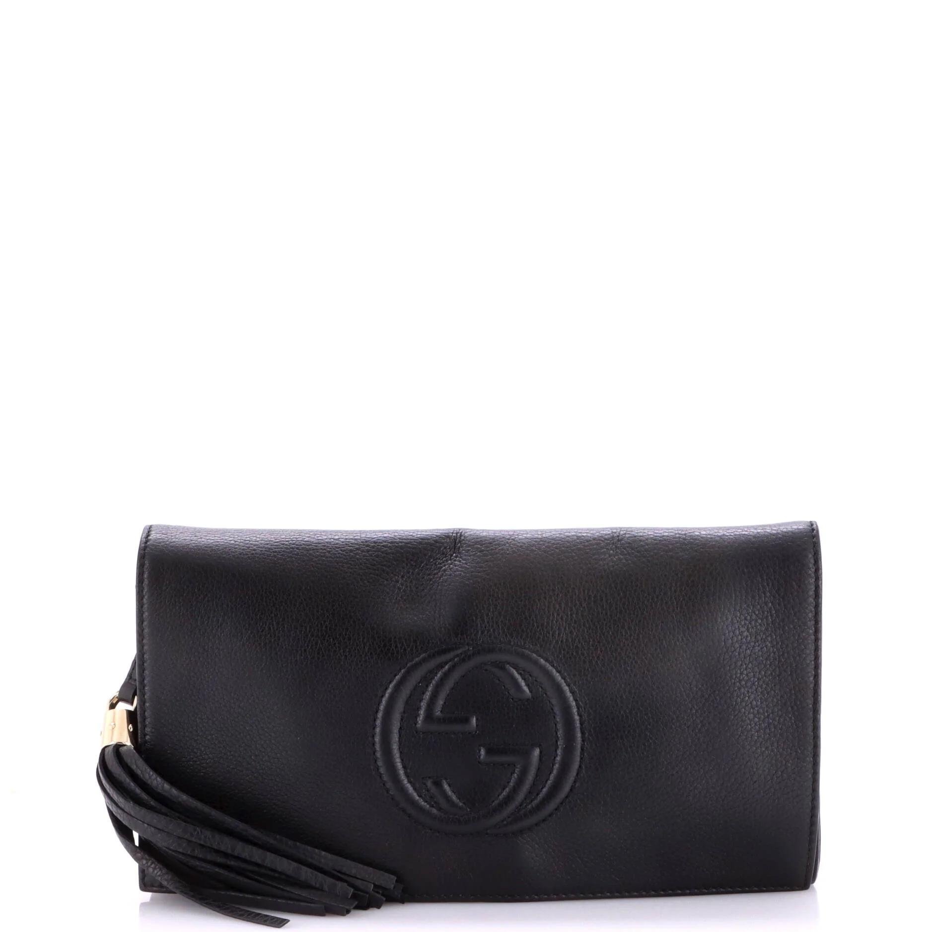 Leather clutch bag