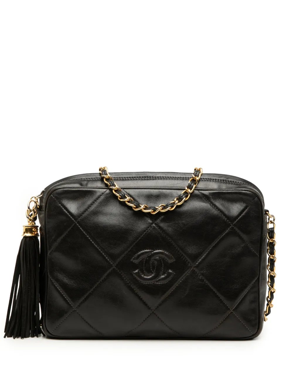 1986-1988 CC Diamond Quilted Lambskin Tassel Camera Bag crossbody bag