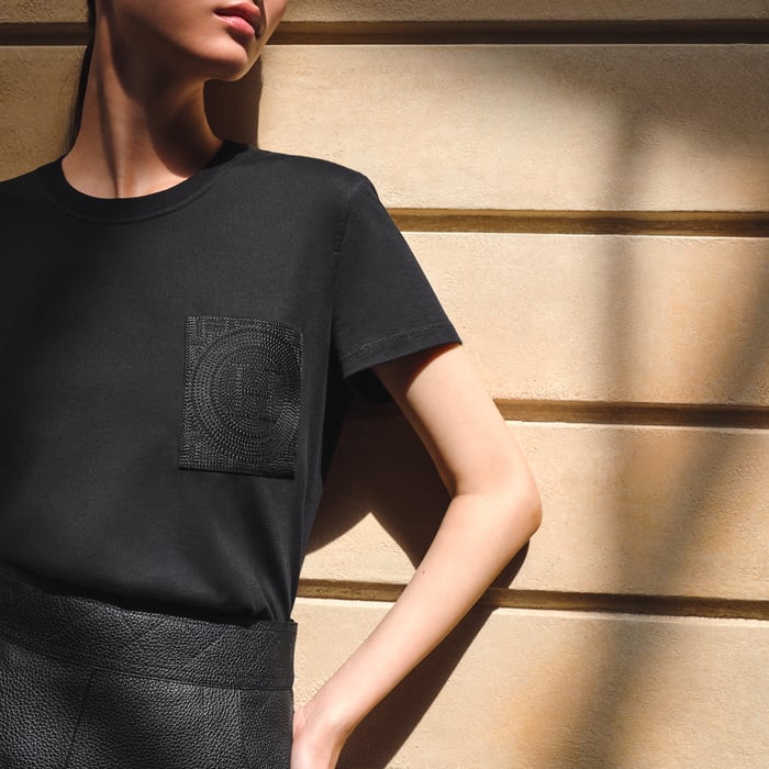 Noir Embroidered Pocket T-shirt