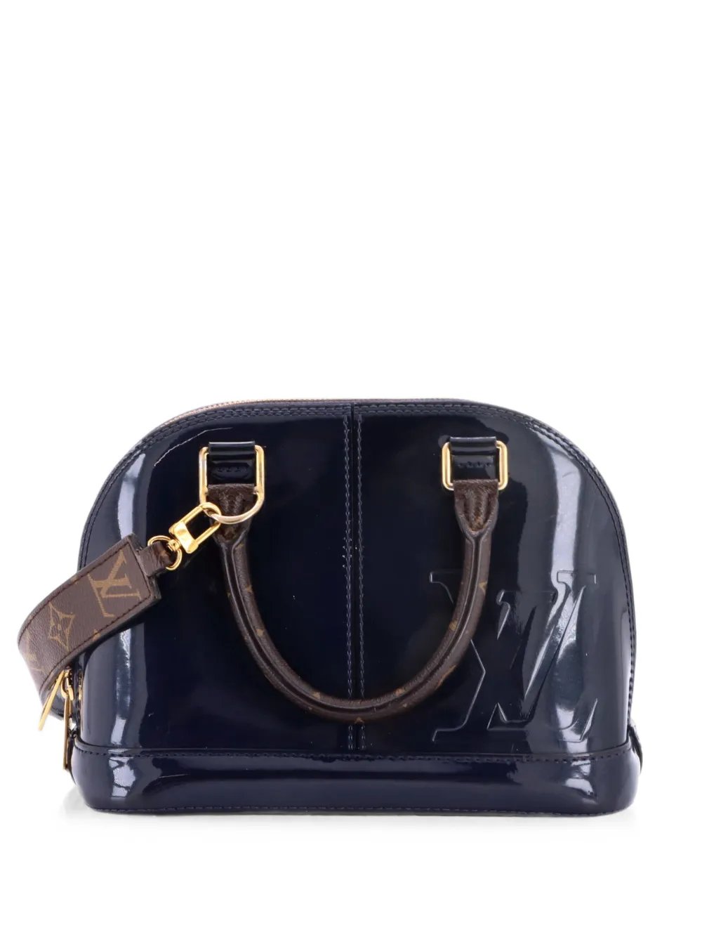 Alma Handbag Vernis with Monogram Canvas BB satchel