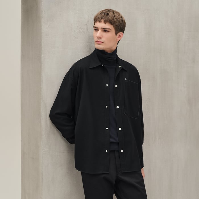 Noir Boxy Fit Overshirt