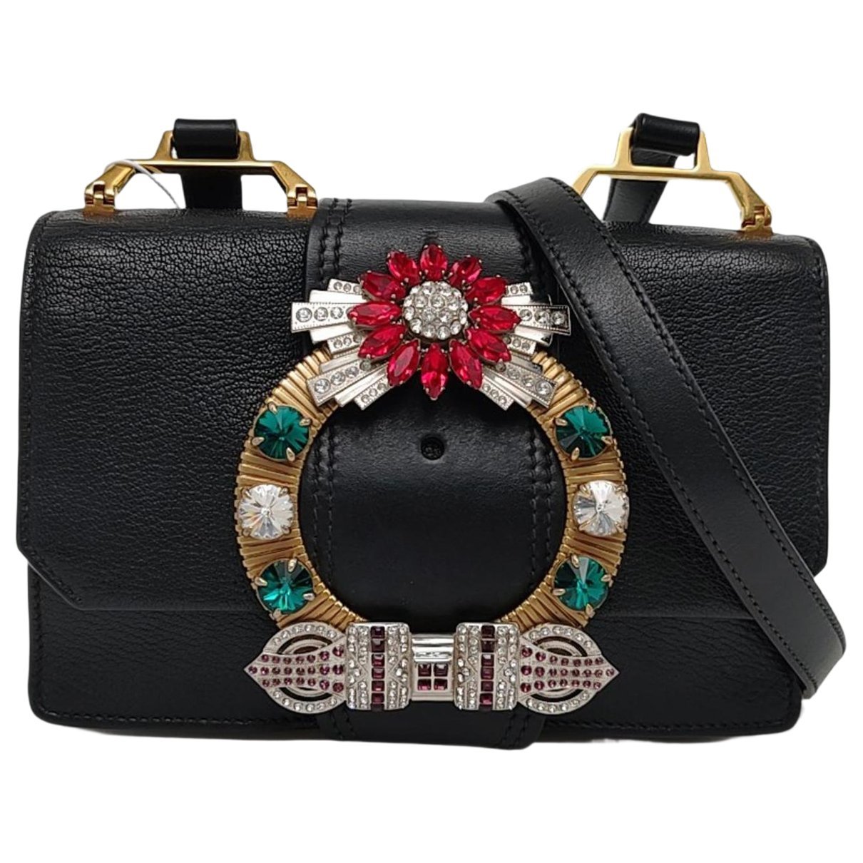 Miu Lady leather crossbody bag