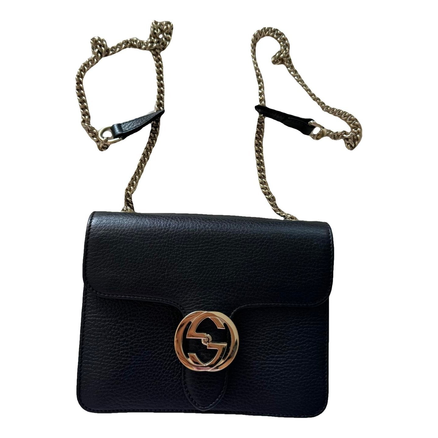 Interlocking leather handbag