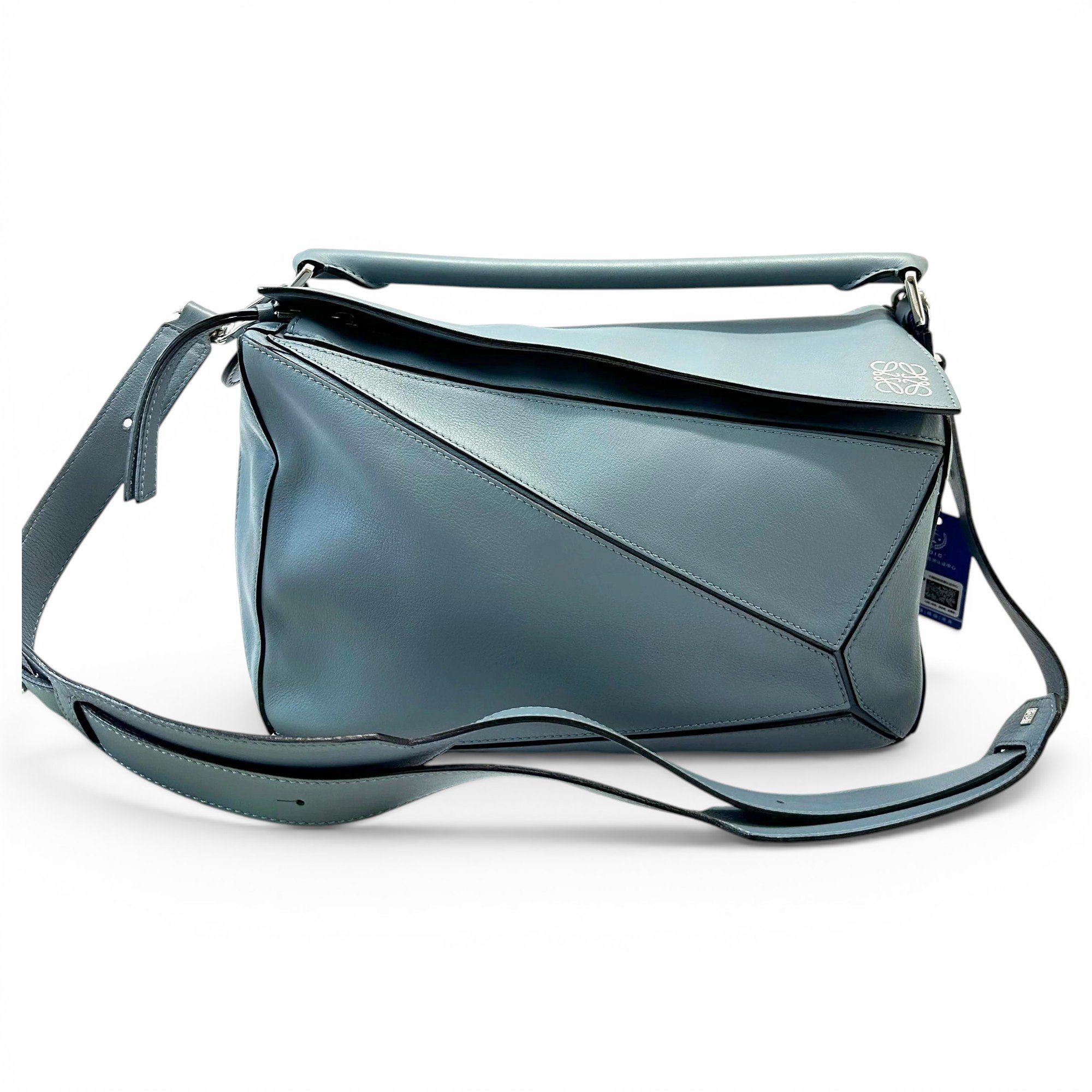 Puzzle leather handbag