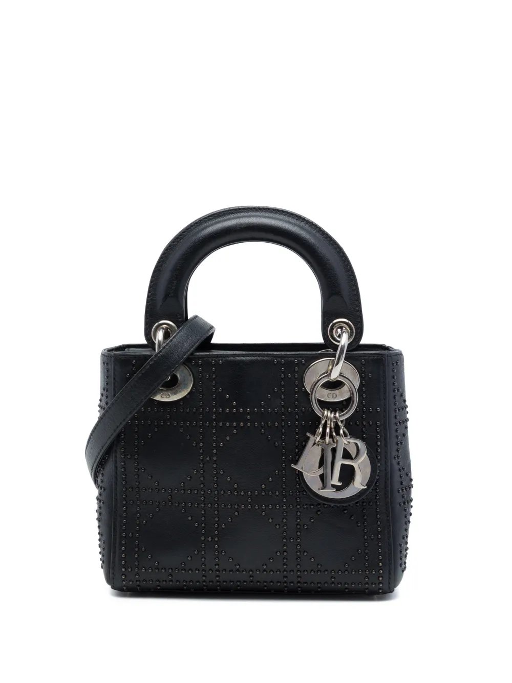 2007 Mini Calfskin Cannage Studded Lady Dior satchel