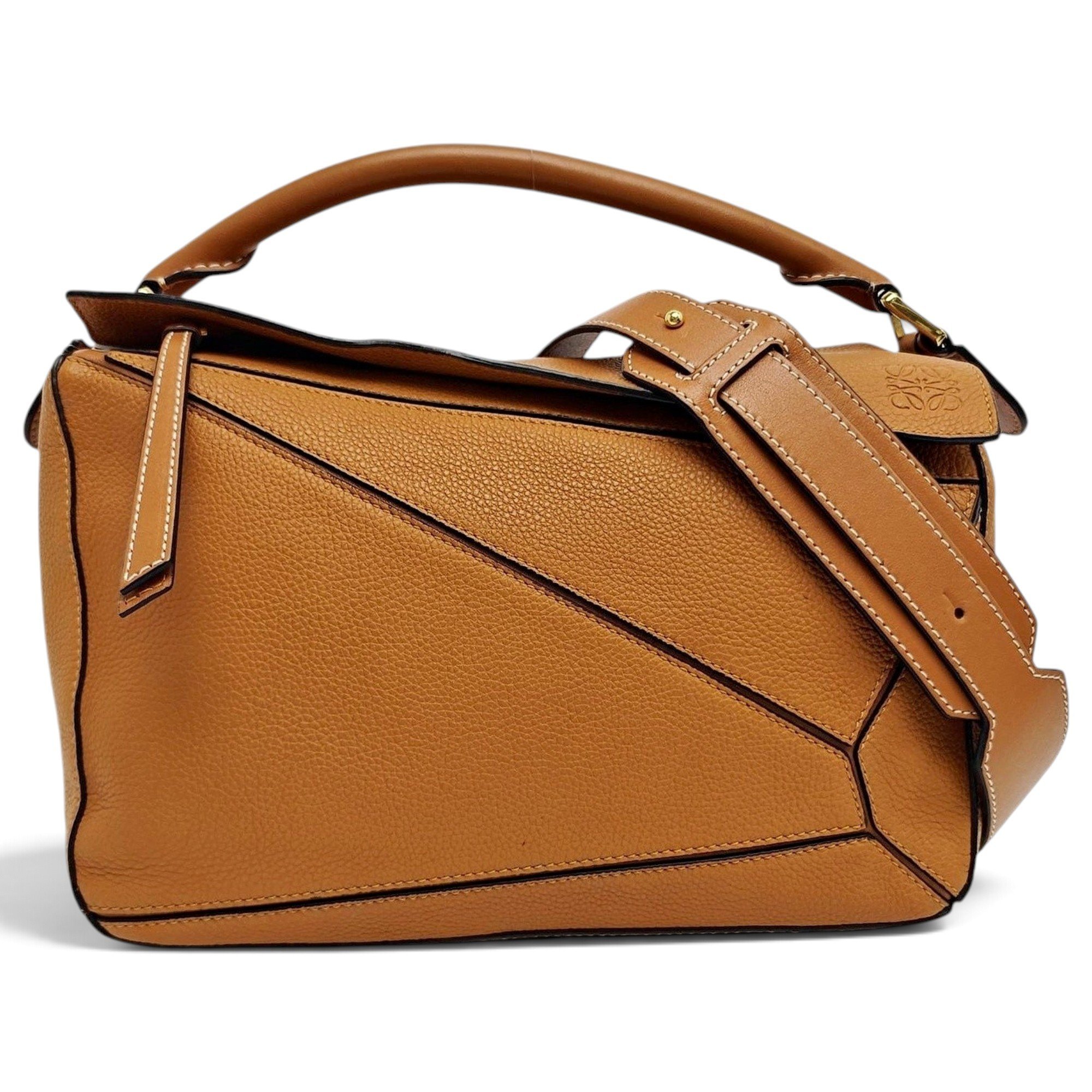 Puzzle leather handbag