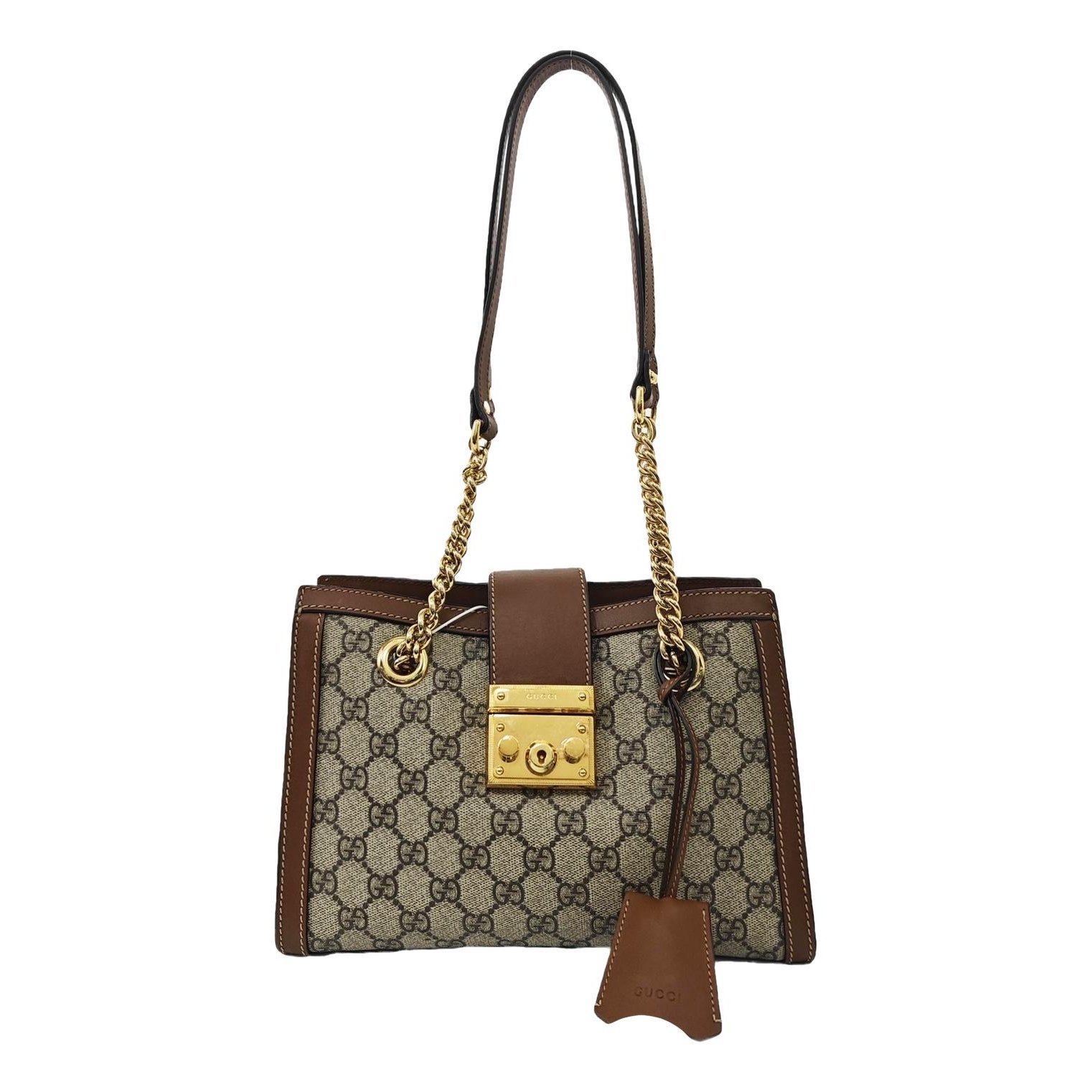 Padlock leather handbag