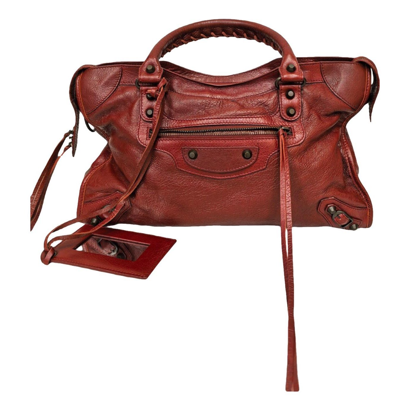 Town leather handbag