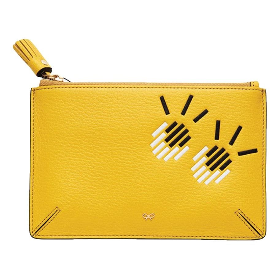 Leather clutch bag