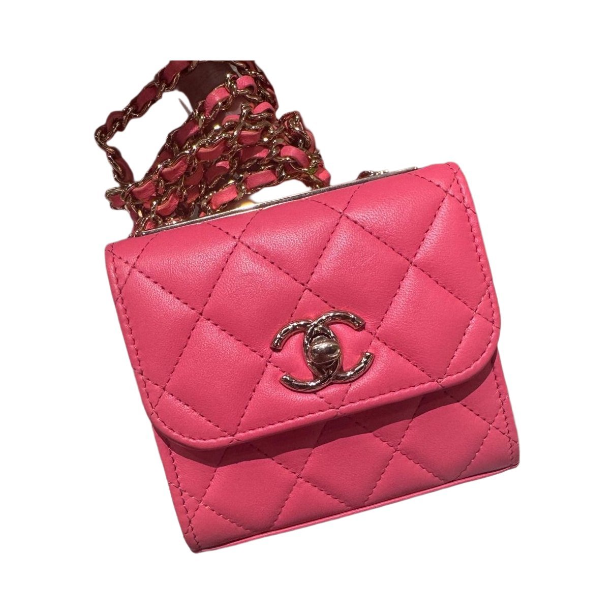 Trendy CC leather crossbody bag