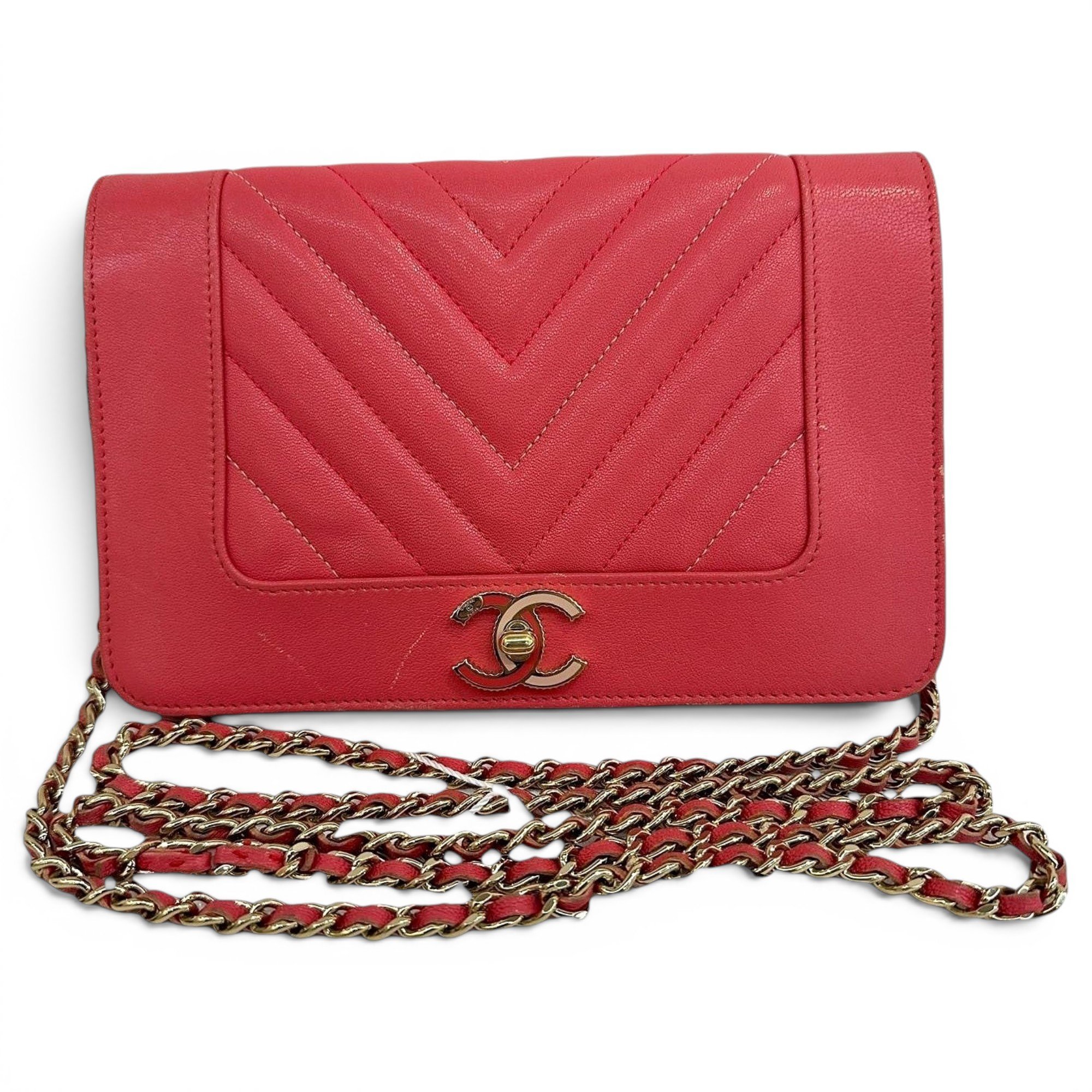 Wallet On Chain Boy Half Flap leather handbag