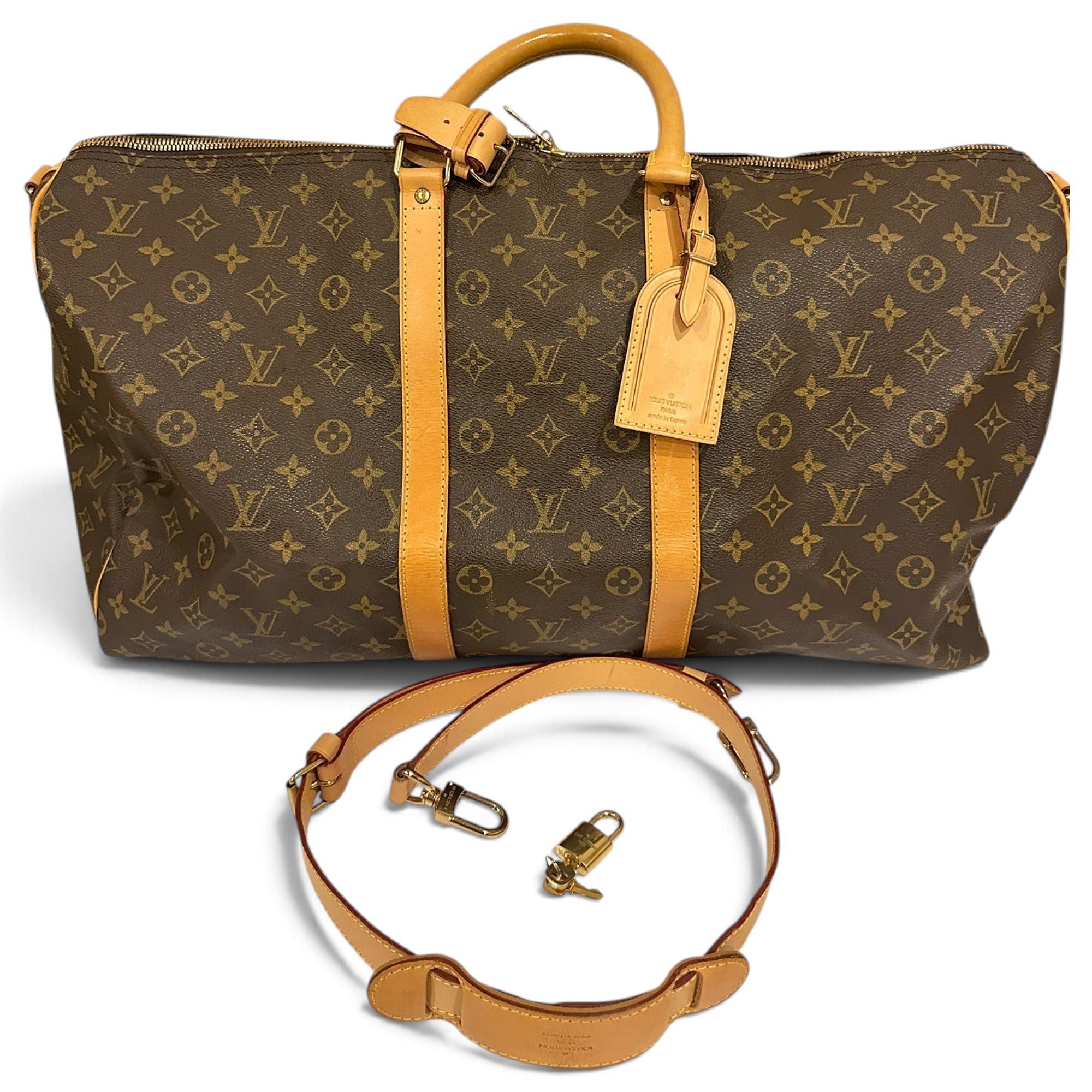 Keepall leather travel bag