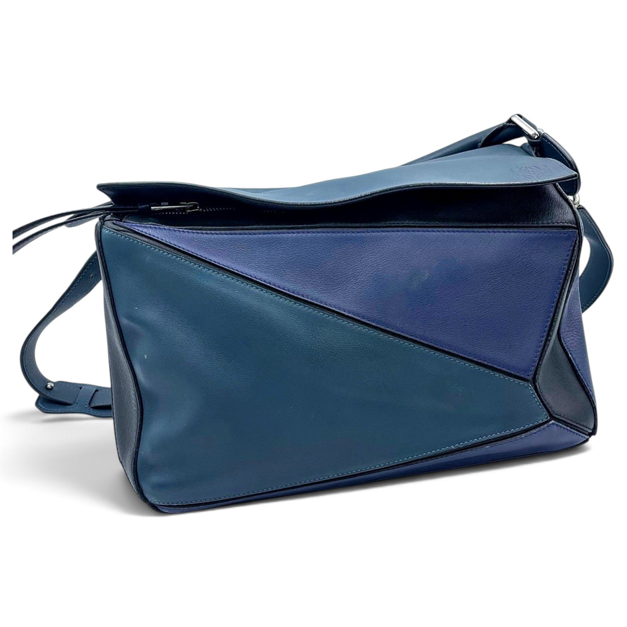 Puzzle leather handbag