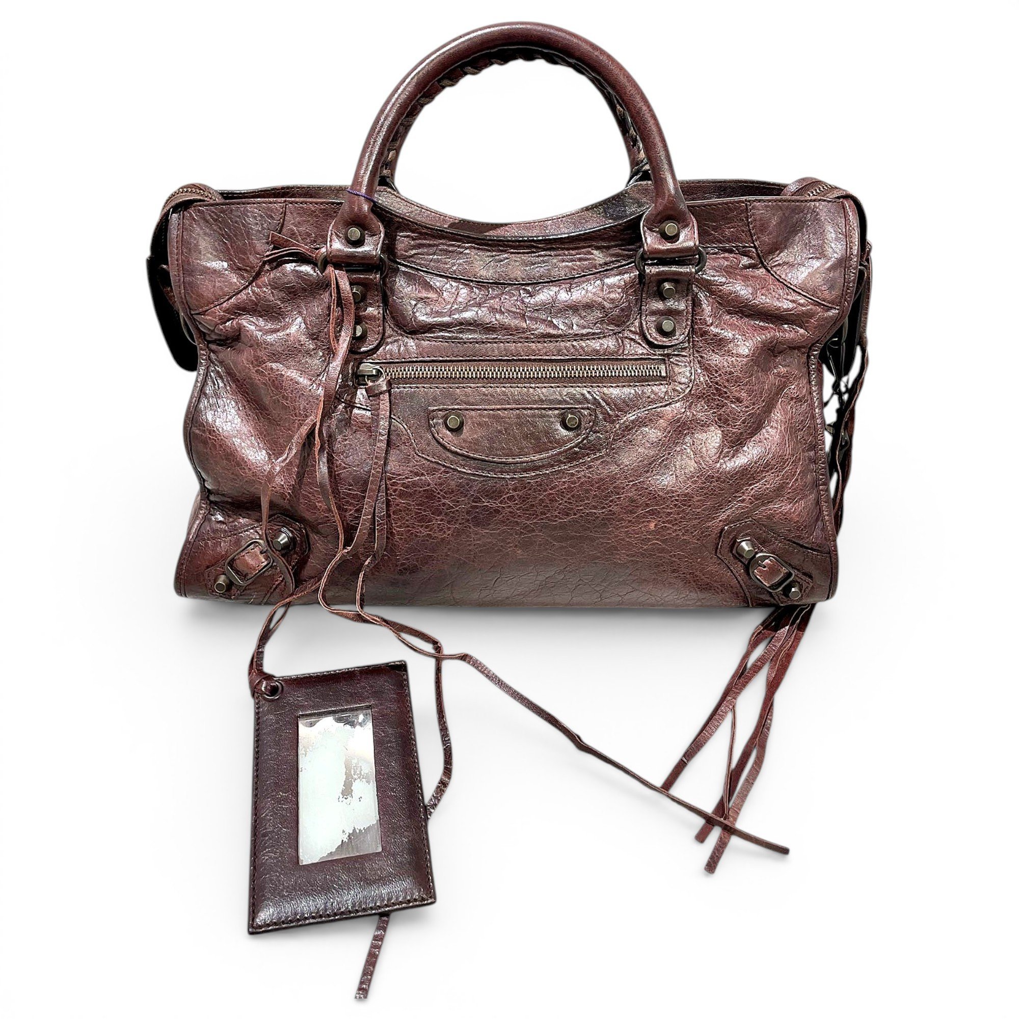 City leather handbag