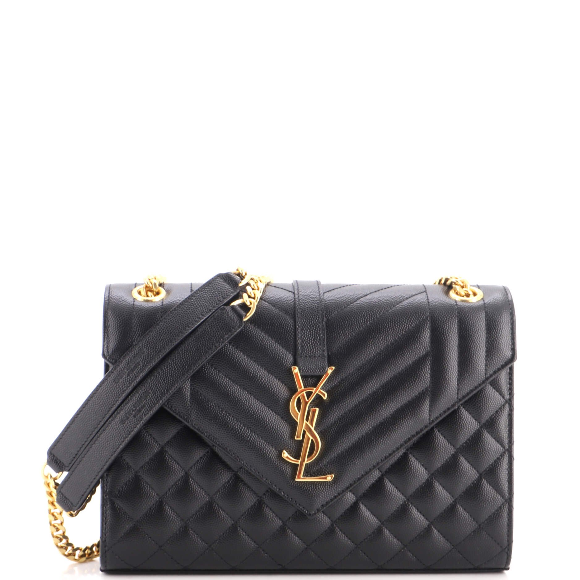 Classic Monogram Envelope Satchel Mixed Matelasse Leather Medium