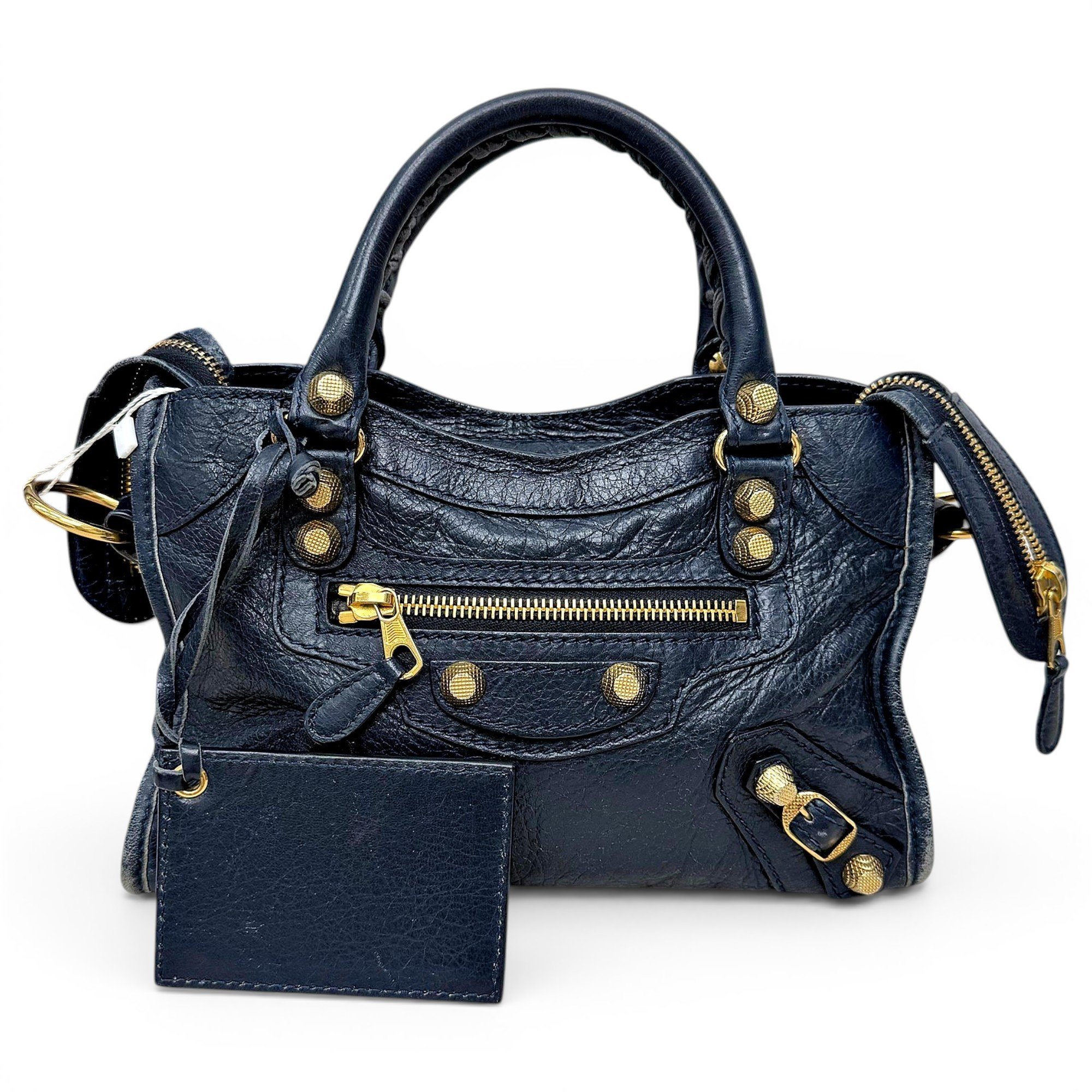 City leather handbag
