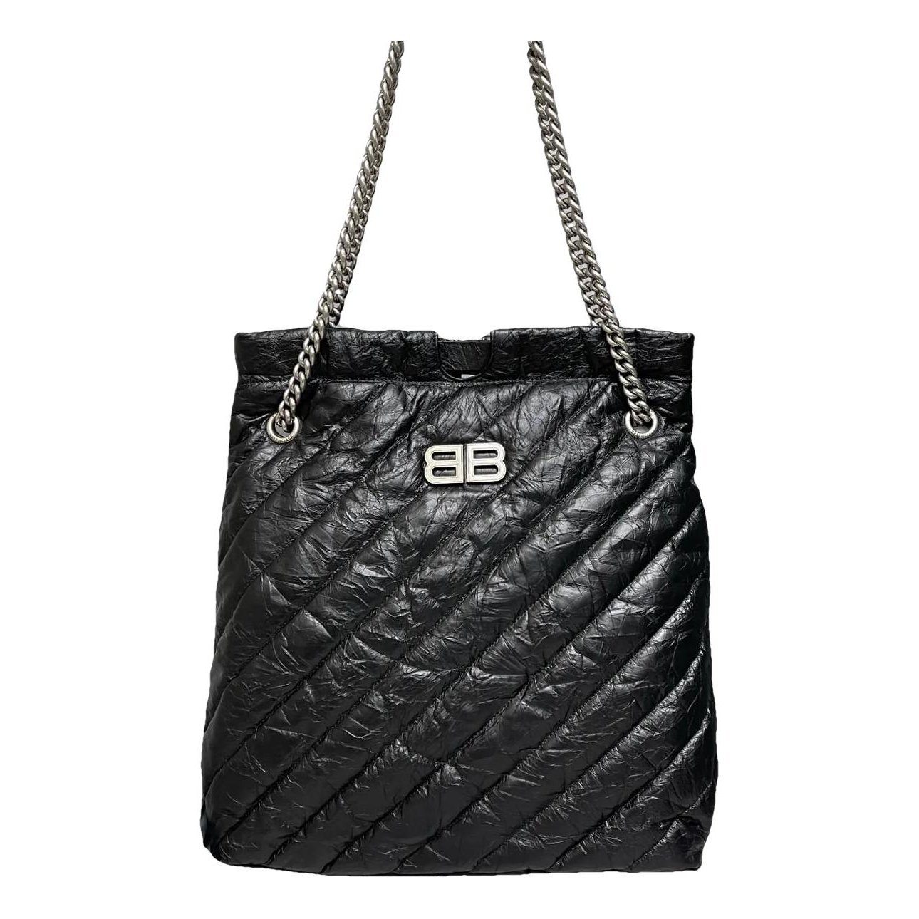 Crush leather tote