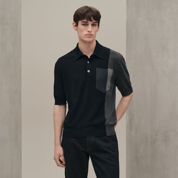 Marine "Poche Ombree" Polo Shirt