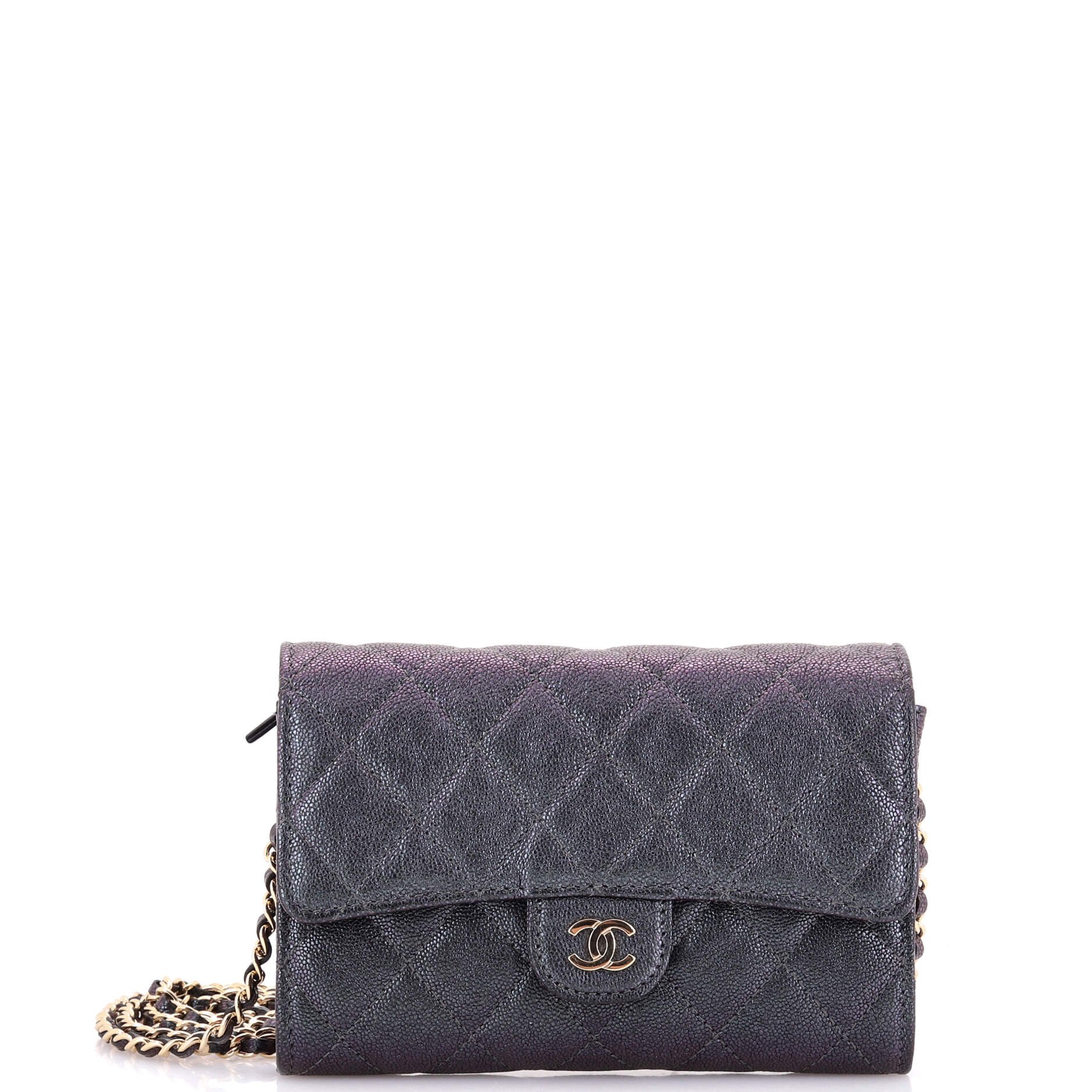 Classic Flap Wallet Crossbody Bag Quilted Caviar Mini