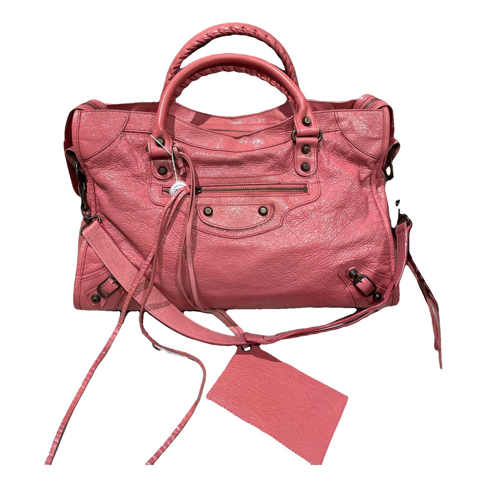 City leather handbag