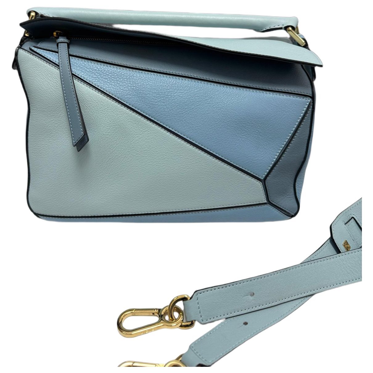 Puzzle leather handbag