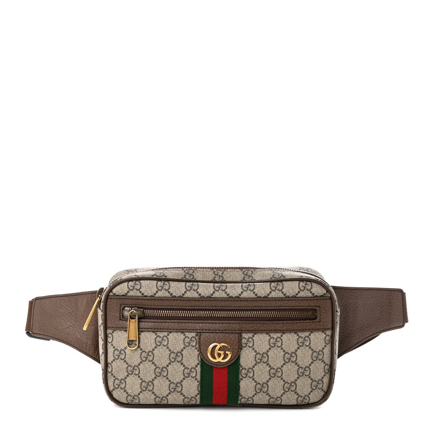 Soft GG Supreme Monogram Medium Ophidia Belt Bag Dark Brown
