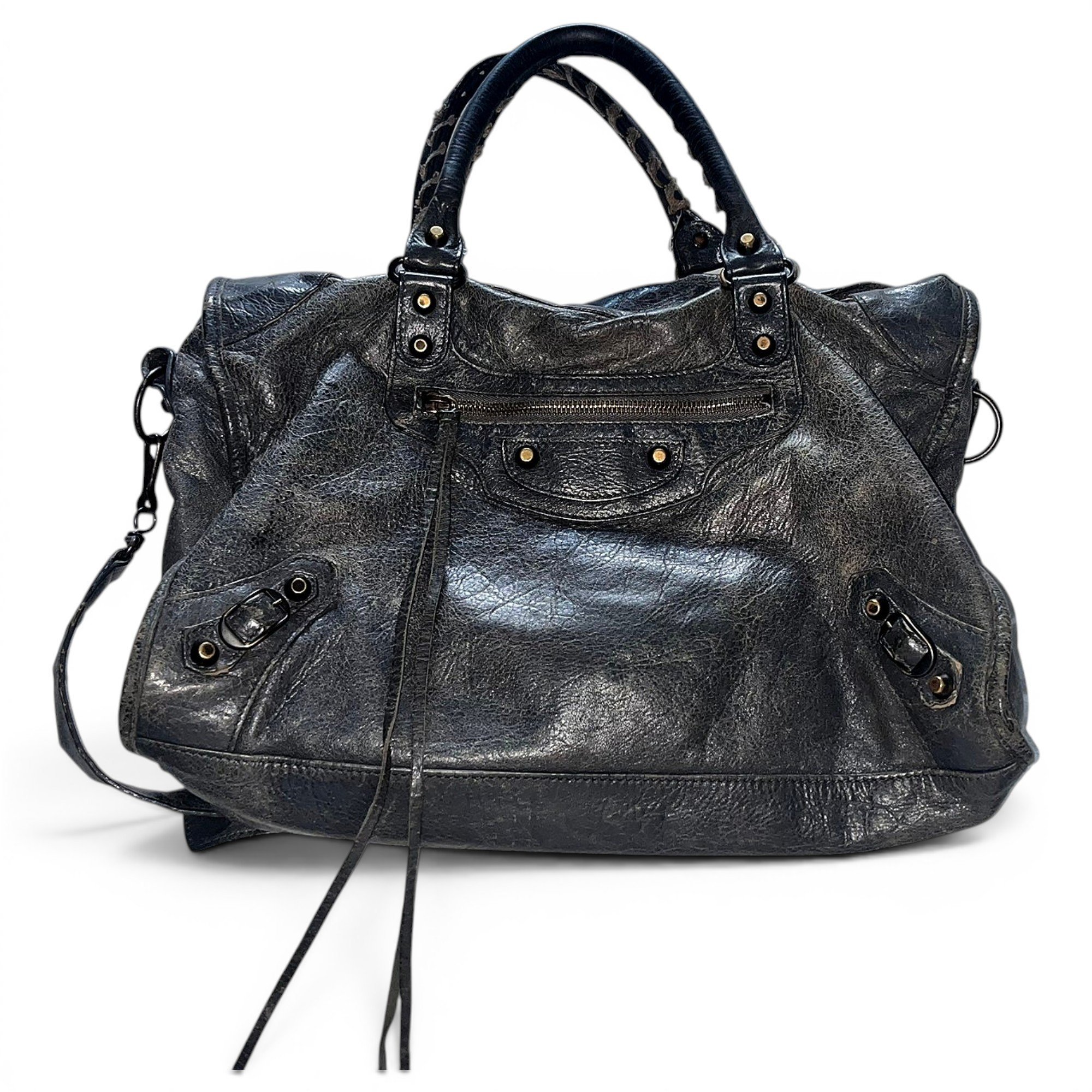 City leather handbag