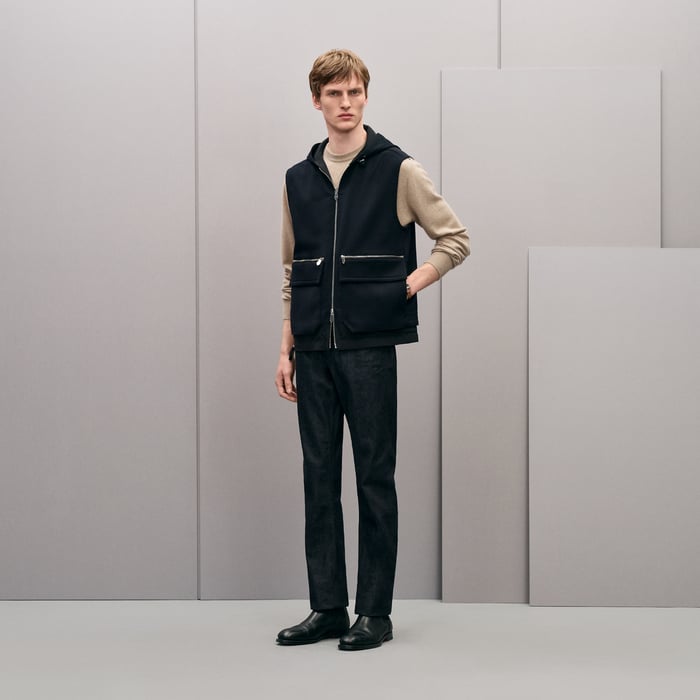 Marine Reversible Hooded Vest
