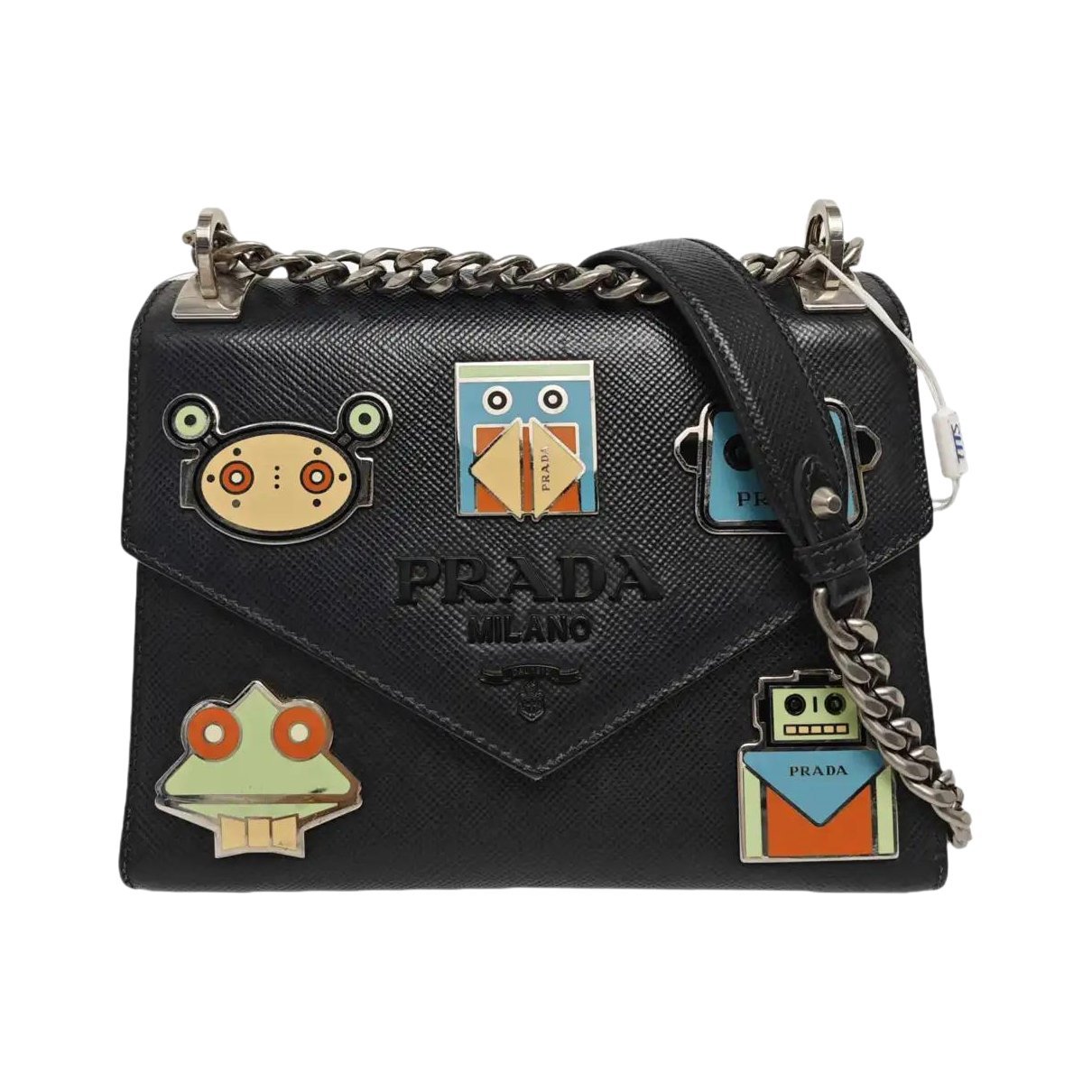 Monochrome leather crossbody bag