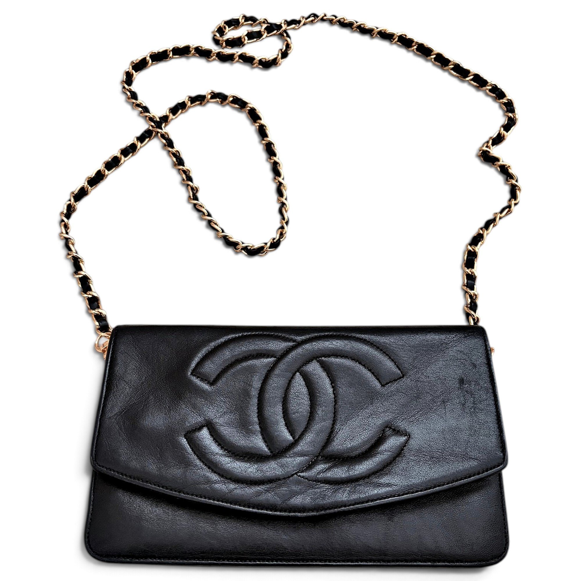 Wallet On Chain Double C leather crossbody bag