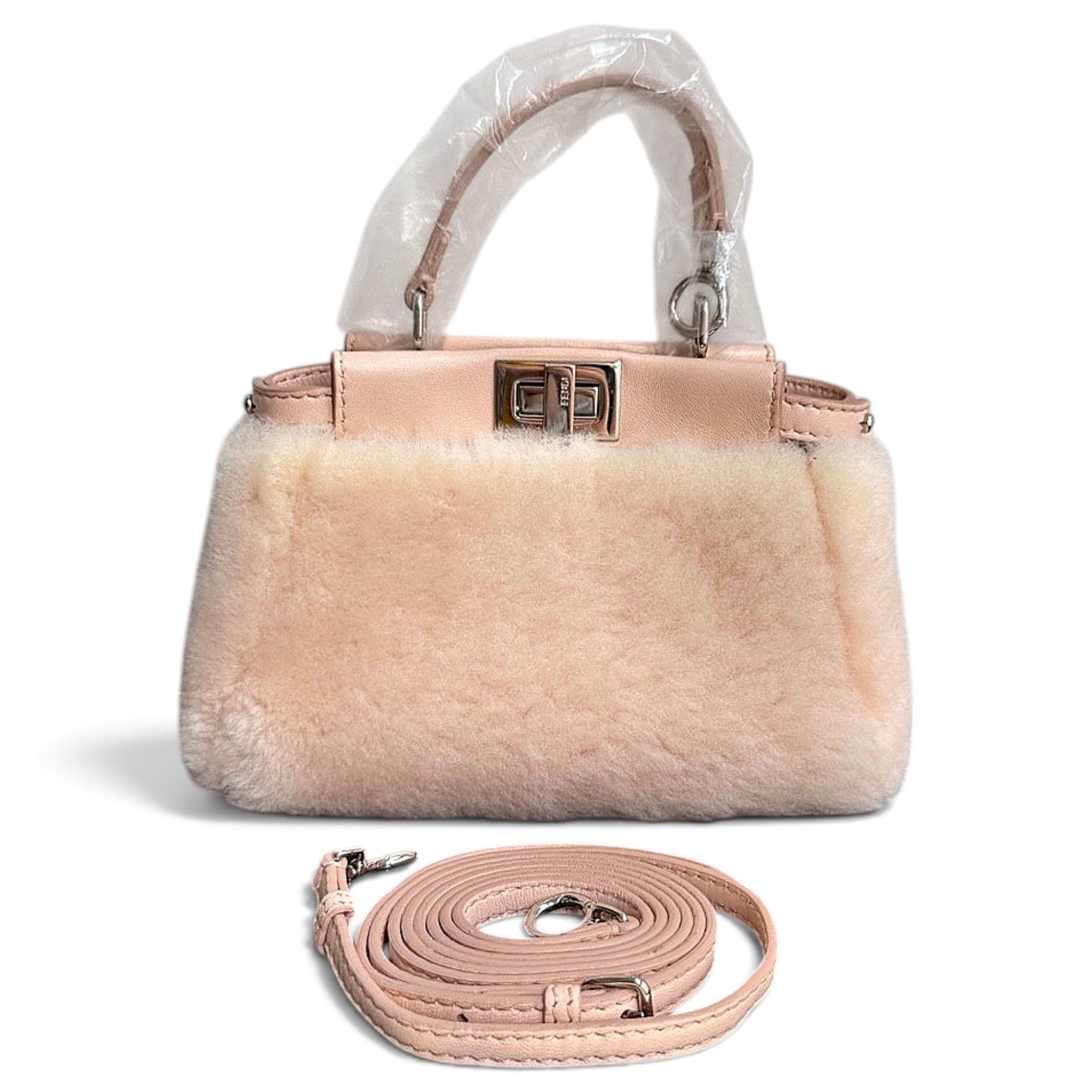 Peekaboo faux fur handbag