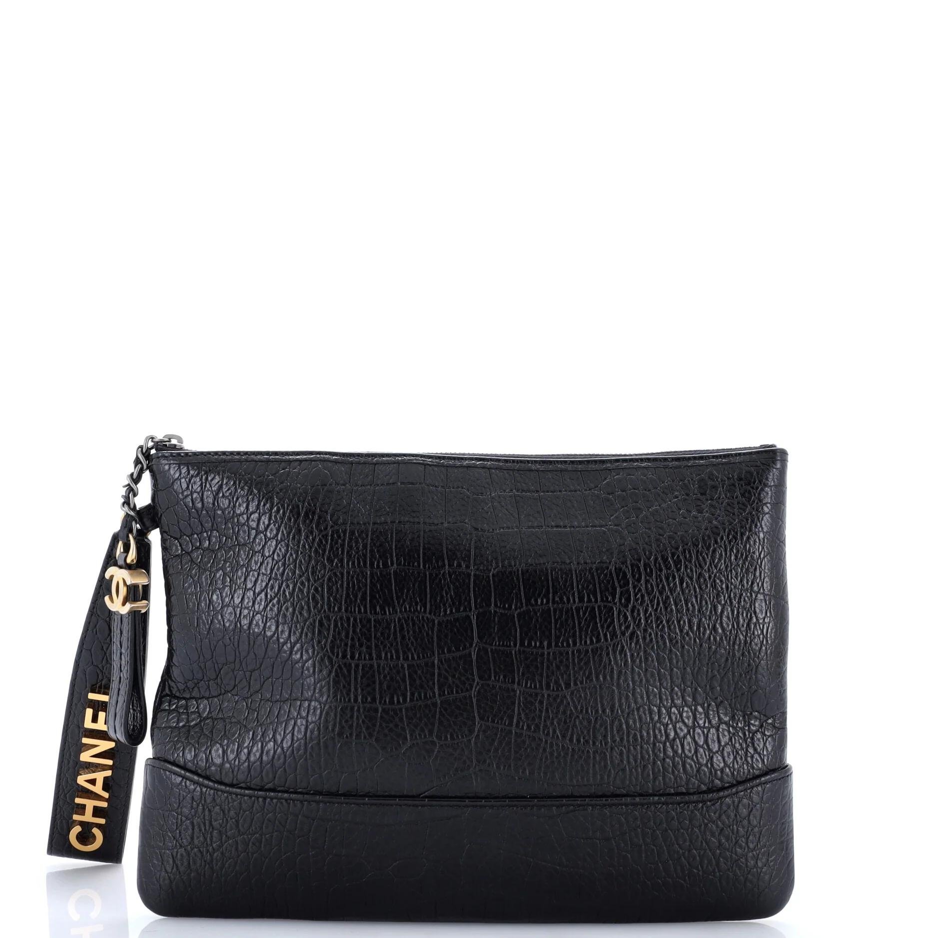 Leather clutch bag
